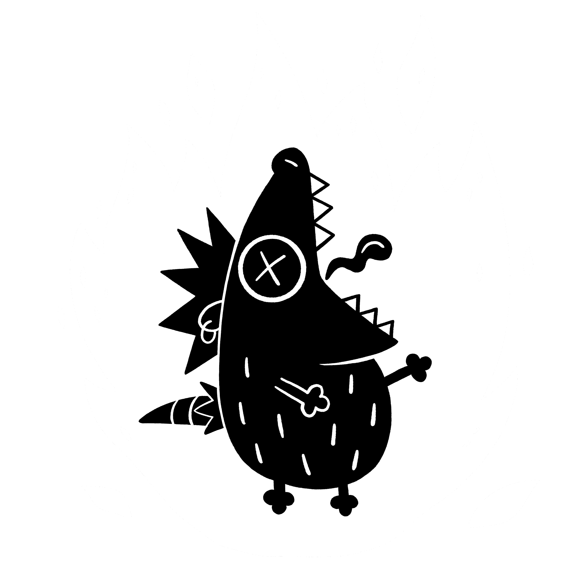 Possum Riot logo: screaming possum-punk on a fire background.